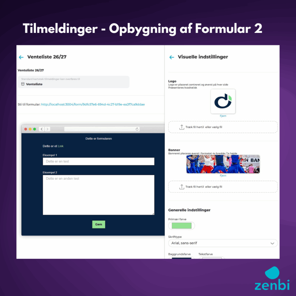 Tilmeldingsmodul i Zenbi